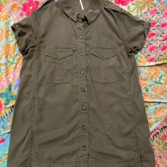 Free People | Tops | Free People Sage Green Shirt Dress | Poshmark Free People | Tops | Free People Sage Green Shirt Dress | Poshmark